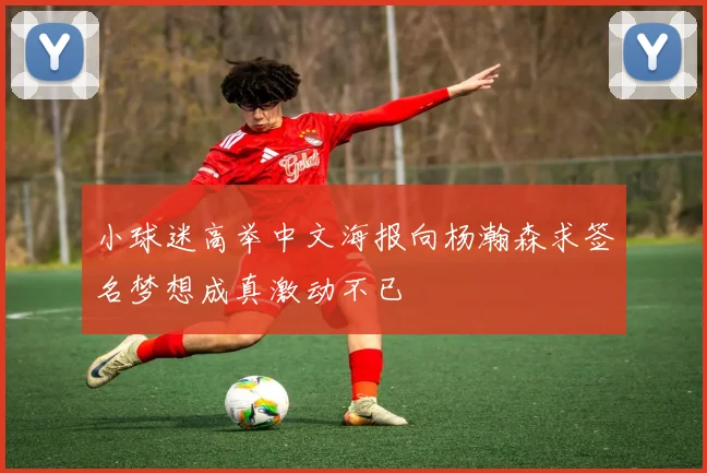 小球迷高举中文海报向杨瀚森求签名梦想成真激动不已